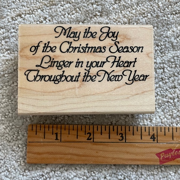 Large Christmas Stamp inside Christmas Card, Rubber Stamp, Card Making Stamp - Picture 1 of 3
